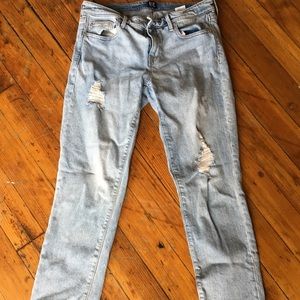 Gap distressed girlfriend fit jeans